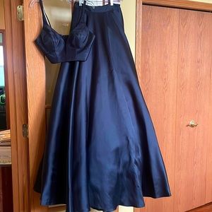 Black Sherri Hill Two-Piece Prom Dress